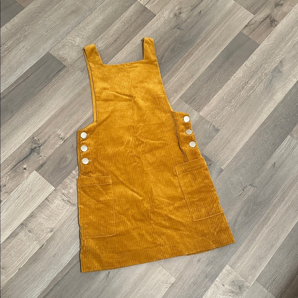 Zara Yellow Corduroy Dress